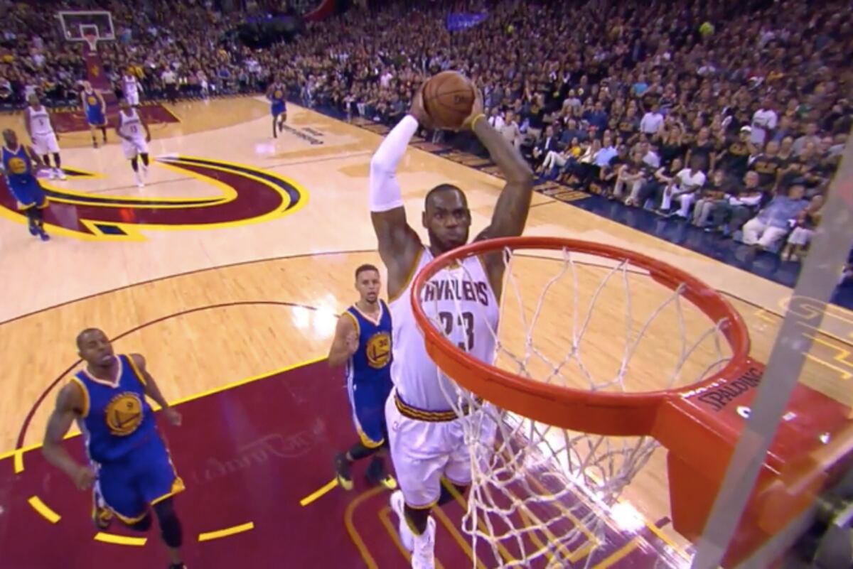 LeBron James Throws Down Dunk on Fast Break Early in Game 6 of NBA ...