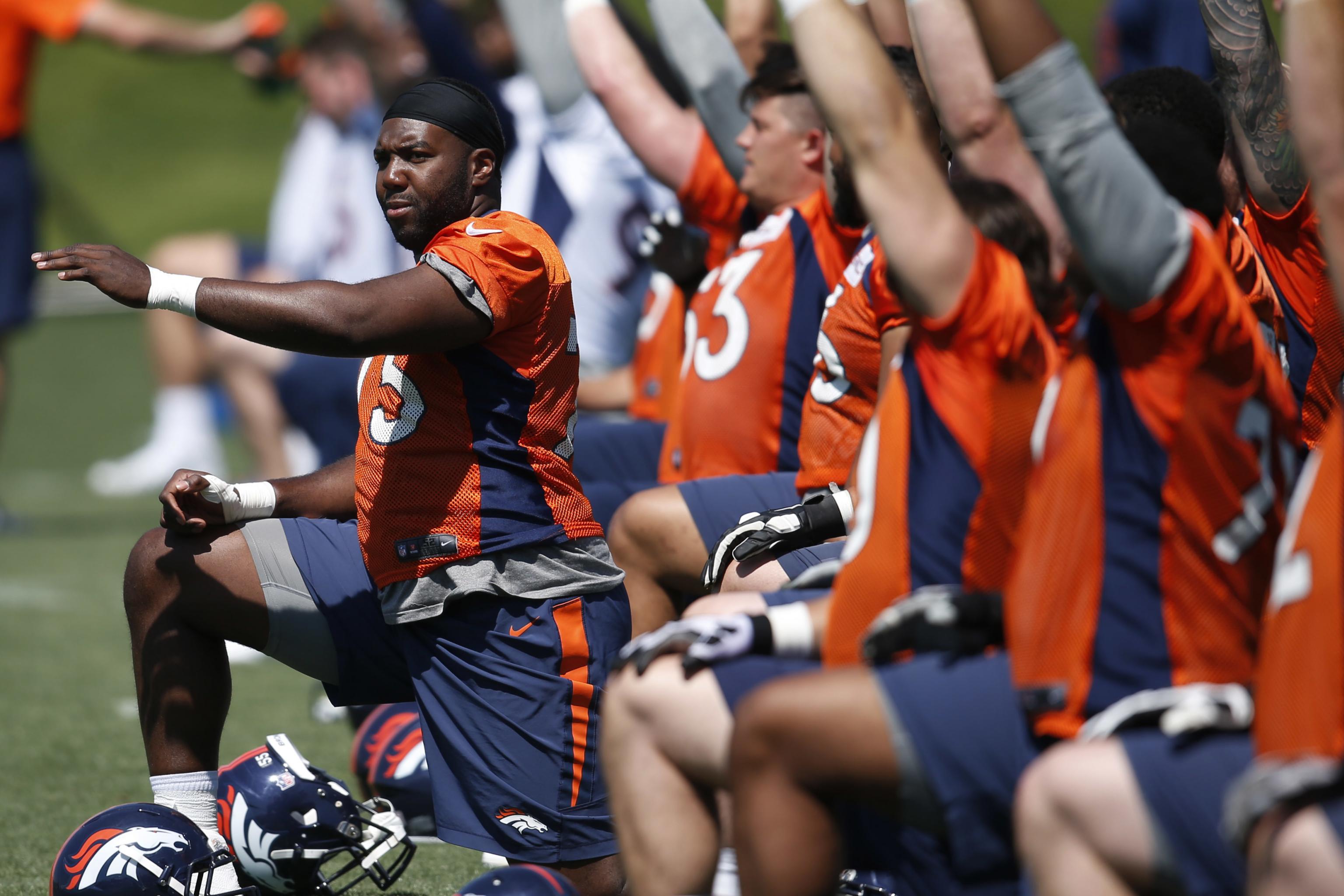 Some Broncos Linemen Appear At Training Camp With Unusual Extra