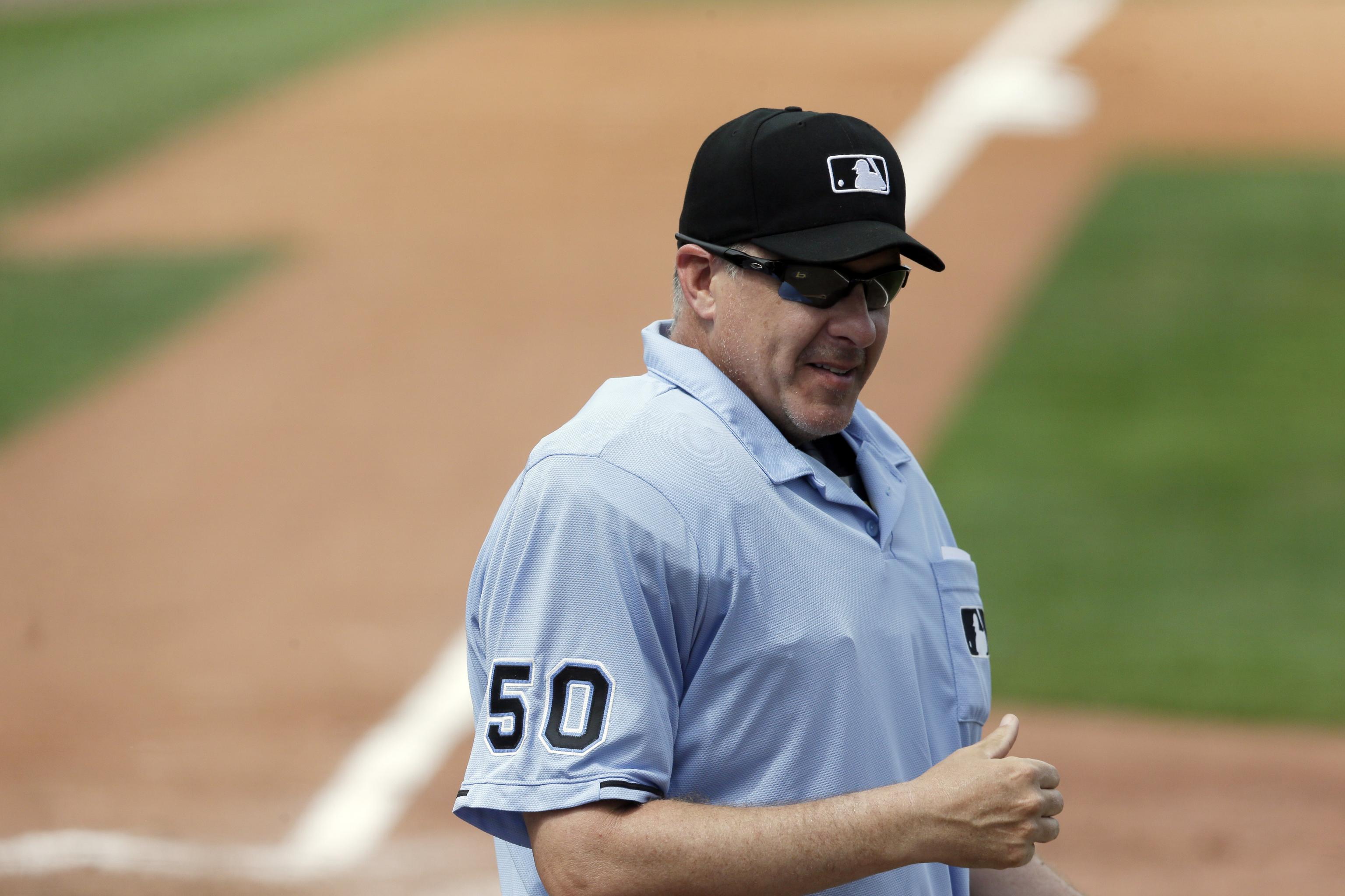 Plate ump leaves A's-Angels game after getting hit twice - The San