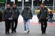 Pascal Wehrlein (second from right) and the Manor team, walking the Circuit Gilles Villeneuve before the Canadian Grand Prix.