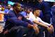 OKLAHOMA CITY, OK - MAY 28: Kevin Durant #35 of the Oklahoma City Thunder and Russell Westbrook #0 look on prior to game six of the Western Conference Finals against the Golden State Warriors during the 2016 NBA Playoffs at Chesapeake Energy Arena on May 28, 2016 in Oklahoma City, Oklahoma. NOTE TO USER: User expressly acknowledges and agrees that, by downloading and or using this photograph, User is consenting to the terms and conditions of the Getty Images License Agreement. (Photo by Maddie Meyer/Getty Images)