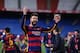 MADRID, SPAIN - MAY 22: Gerard Pique of FC Barcelona celebrates after his team beat Sevilla 2-0 in the Copa del Rey Final between Barcelona and Sevilla at Vicente Calderon Stadium on May 22, 2016 in Madrid, Spain. (Photo by Denis Doyle/Getty Images)