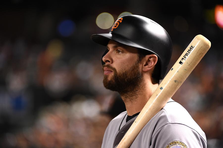 Brandon Belt with the duct tape captain patch! : r/baseball