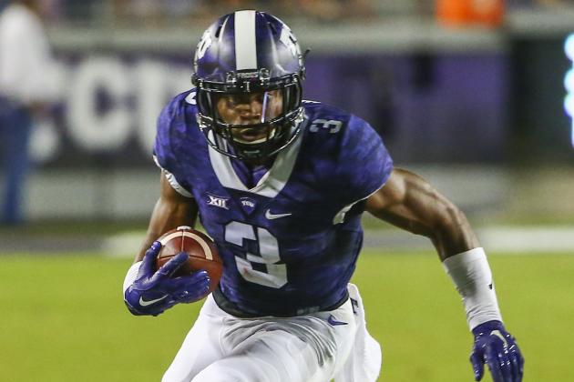 Sep 19, 2015; Fort Worth, TX, USA; TCU Horned Frogs running back Shaun Nixon (3) during the game against the Southern Methodist Mustangs at Amon G. Carter Stadium. Mandatory Credit: Kevin Jairaj-USA TODAY Sports