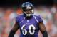 Baltimore Ravens tackle Eugene Monroe (60) walks to the locker room during an NFL game at the FirstEnergy Stadium in Cleveland on Sunday, Sept. 21, 2014. (Jeff Haynes/AP Images for Panini)