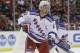 New York Rangers right wing Kevin Hayes positions himself near the net during the second period of an NHL hockey game against the Detroit Red Wings, Saturday, March 12, 2016, in Detroit. (AP Photo/Carlos Osorio)