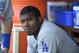 Los Angeles Dodgers' Yasiel Puig looks on from the dugout during a baseball game against the Washington Nationals, Thursday, July 21, 2016, in Washington. (AP Photo/Nick Wass)
