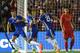 Defender Gary Cahill of Chelsea (L) celebrates with teammates after scoring during their International Champions Cup (ICC) game against Liverpool at Rose Bowl Stadium in Pasadena, California on July 27, 2016. / AFP / Mark Ralston (Photo credit should read MARK RALSTON/AFP/Getty Images)