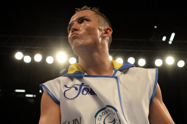 LEEDS, ENGLAND - SEPTEMBER 05: Josh Warrington prepares for his fight against Joel Brunker during their Commonwealth and WBC International Featherweight title boxing contest at First Direct Arena on September 5, 2015 in Leeds, England. (Photo by Nigel Roddis/Getty Images)