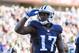 NASHVILLE, TN - DECEMBER 6: Dorial Green-Beckham #17 of the Tennessee Titans salutes the crowd after scoring a touchdown against the Jacksonville Jaguars at Nissan Stadium on December 6, 2015 in Nashville, Tennessee. The Titans defeated the Jaguars 42-39. (Photo by Wesley Hitt/Getty Images)