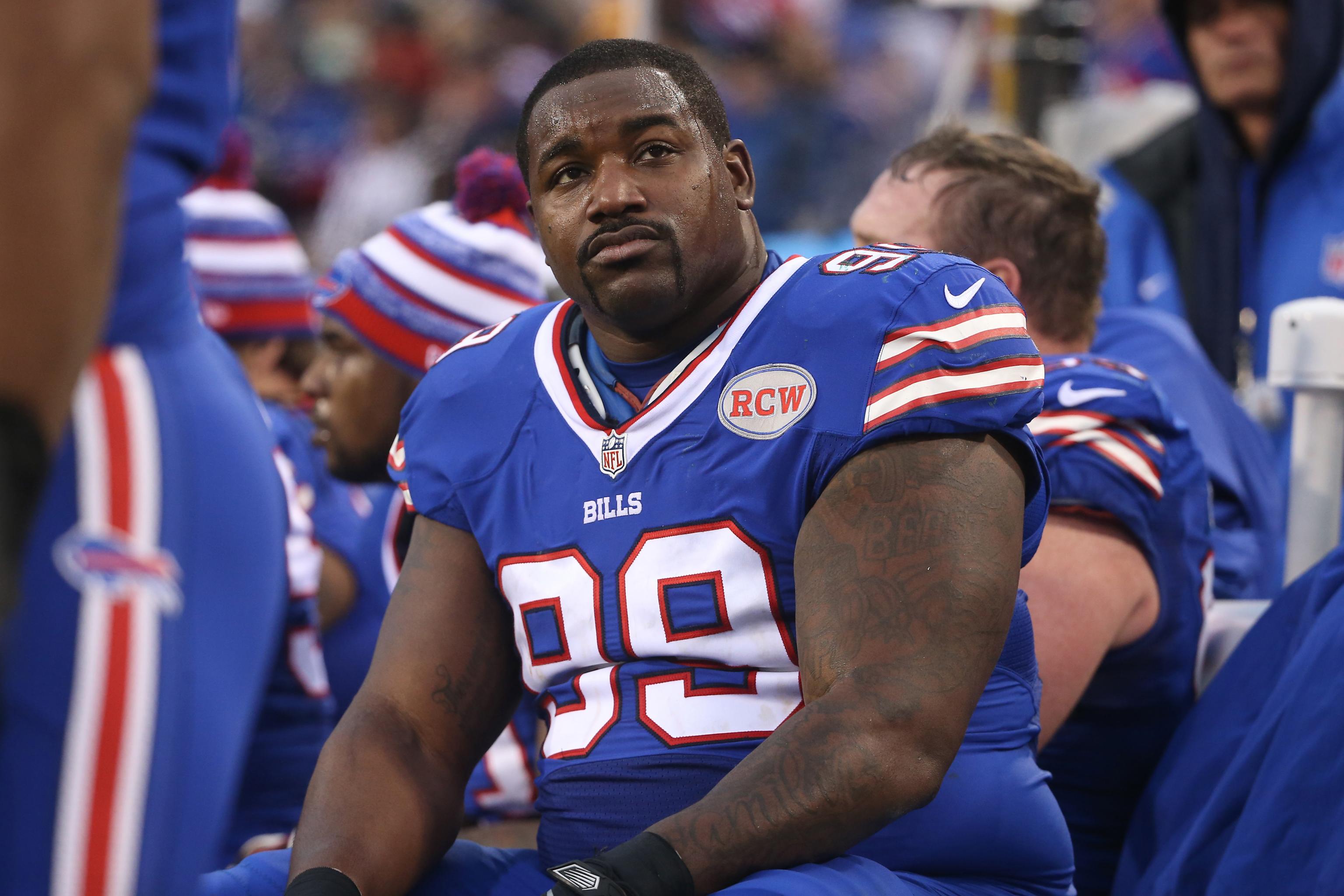 Buffalo Bills defensive tackle Marcell Dareus, left, and