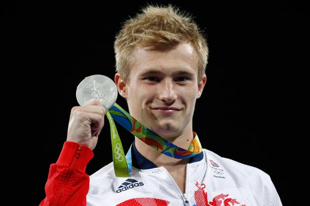 RIO DE JANEIRO, BRAZIL - AUGUST 16: Silver medalist Jack Laugher of Great Britain poses during the medal ceremony for the Men's Diving 3m Springboard final at the Maria Lenk Aquatics Centre on August 16, 2016 in Rio de Janeiro, Brazil. (Photo by Clive Rose/Getty Images)