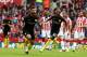 STOKE ON TRENT, ENGLAND - AUGUST 20: Sergio Aguero of Manchester City celebrates scoring his sides first goal during the Premier League match between Stoke City and Manchester City at Bet365 Stadium on August 20, 2016 in Stoke on Trent, England. (Photo by Chris Brunskill/Getty Images)