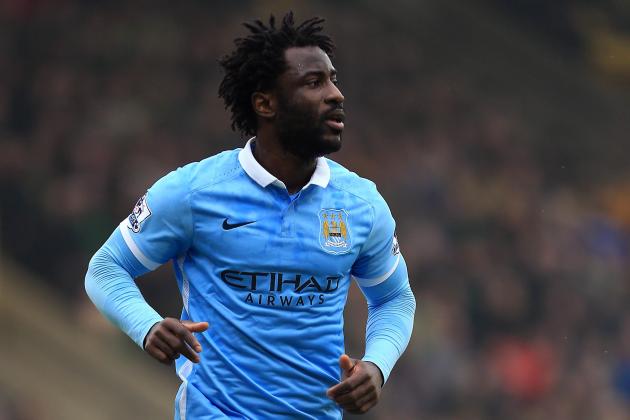 NORWICH, ENGLAND - MARCH 12:  Wilfried Bony of Manchester City during the Barclays Premier League match between Norwich City and Manchester City at Carrow Road on March 12, 2016 in Norwich, England. (Photo by Stephen Pond/Getty Images)