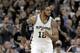 San Antonio Spurs forward LaMarcus Aldridge (12) runs up court during the first half in Game 2 of a second-round NBA basketball playoff series against the Oklahoma City Thunder on Monday, May 2, 2016, in San Antonio. (AP Photo/Eric Gay)