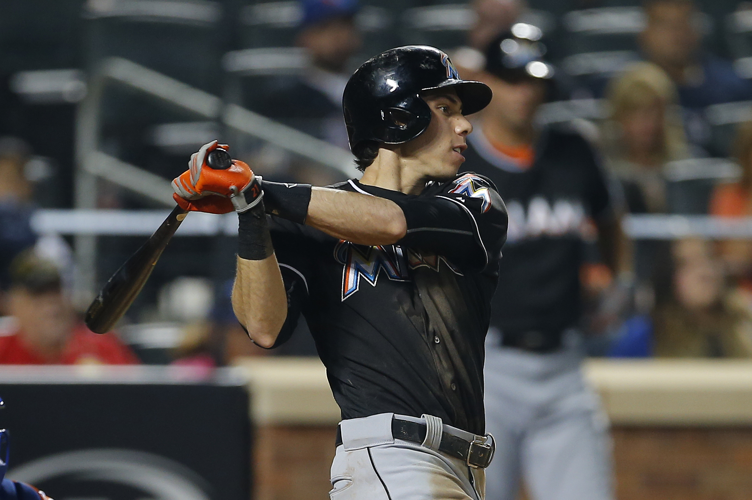 Christian Yelich needs an adjustment outside the strike zone