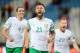 Ireland's Daryl Murphy (C) celebrates scoring with teammates John OShea (L) and Stephen Quinn during the World Cup 2018 qualifying football match between Serbia and Ireland in Belgrade on September 5, 2016. / AFP / Pedja MILOSAVLJEVIC (Photo credit should read PEDJA MILOSAVLJEVIC/AFP/Getty Images)