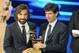 MILAN, ITALY - JANUARY 27: Andrea Pirlo (L) and Demetrio Albertini attend the Gran Gala del calcio Aic 2013 awards ceremony on January 27, 2014 in Milan, Italy. (Photo by Claudio Villa/Getty Images)