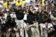 ANN ARBOR, MI - SEPTEMBER 1: Appalachian State celebrates their victory over the Michigan Wolverines 34-32 on September 1, 2007 at Michigan Stadium in Ann Arbor, Michigan. (Photo by Leon Halip/Getty Images)