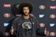 San Francisco 49ers quarterback Colin Kaepernick talks to the media at a news conference an NFL preseason football game against the San Diego Chargers Thursday, Sept. 1, 2016, in San Diego. (AP Photo/Denis Poroy)