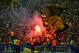 Dortmund fans light flares during the German Cup (DFB Pokal) final football match Bayern Munich vs Borussia Dortmund at the Olympic stadium in Berlin on May 21, 2016. / AFP / John MACDOUGALL / RESTRICTIONS: ACCORDING TO DFB RULES IMAGE SEQUENCES TO SIMULATE VIDEO IS NOT ALLOWED DURING MATCH TIME. MOBILE (MMS) USE IS NOT ALLOWED DURING AND FOR FURTHER TWO HOURS AFTER THE MATCH. == RESTRICTED TO EDITORIAL USE == FOR MORE INFORMATION CONTACT DFB DIRECTLY AT +49 69 67880
/ (Photo credit should read JOHN MACDOUGALL/AFP/Getty Images)