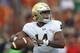 AUSTIN, TX - SEPTEMBER 04: DeShone Kizer #14 of the Notre Dame Fighting Irish looks to pass the ball during the first half against the Texas Longhorns at Darrell K. Royal-Texas Memorial Stadium on September 4, 2016 in Austin, Texas. (Photo by Ronald Martinez/Getty Images)