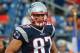 FOXBORO, MA - AUGUST 11: Rob Gronkowski #87 of the New England Patriots watches during pre game drills before a preseason game against the New Orleans Saints at Gillette Stadium on August 11, 2016 in Foxboro, Massachusetts. (Photo by Jim Rogash/Getty Images)