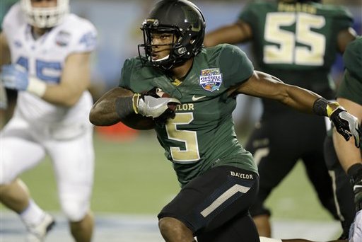 Baylor running back Johnny Jefferson runs against North Carolina during the first half of the Russell Athletic Bowl NCAA football game, Tuesday, Dec. 29, 2015, in Orlando, Fla. (AP Photo/John Raoux)