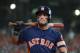 HOUSTON, TX - AUGUST 28: Jose Altuve #27 of the Houston Astros waits in the on deck circle during the game against the Tampa Bay Rays at Minute Maid Park on Sunday, August 28, 2016 in Houston, Texas. (Photo by Brad Mangin/MLB Photos via Getty Images)