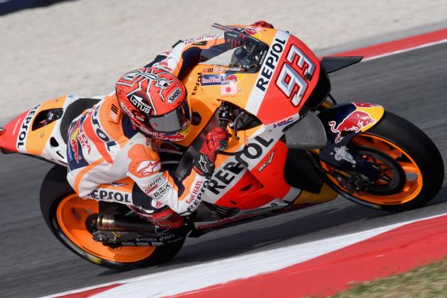 MISANO ADRIATICO, ITALY - SEPTEMBER 10:  Marc Marquez of Repsol Honda Team in action during the MotoGP of San Marino Qualifying at Misano World Circuit on September 10, 2016 in Misano Adriatico, Italy.  (Photo by Mirco Lazzari gp/Getty Images)