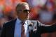 DENVER, CO - SEPTEMBER 18: Executive vice president and general manager John Elway of the Denver Broncos is recognized during the pregame ceremony as his jersey number is retired before the game against the Indianapolis Colts at Sports Authority Field Field at Mile High on September 18, 2016 in Denver, Colorado. (Photo by Justin Edmonds/Getty Images)