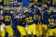ANN ARBOR, MI - OCTOBER 01: Amara Darboh #82 of the Michigan Wolverines celebrates after scoring a fourth quarter touchdown during the game against the Wisconsin Badgers at Michigan Stadium on October 1, 2016 in Ann Arbor, Michigan. (Photo by Leon Halip/Getty Images)