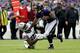 BALTIMORE, MD - OCTOBER 2: Steve Smith Sr. #89 of the Baltimore Ravens fends off a tackle attempt by David Amerson #29 of the Oakland Raiders in the fourth quarter at M&T Bank Stadium on October 2, 2016 in Baltimore, Maryland. (Photo by Rob Carr/Getty Images)