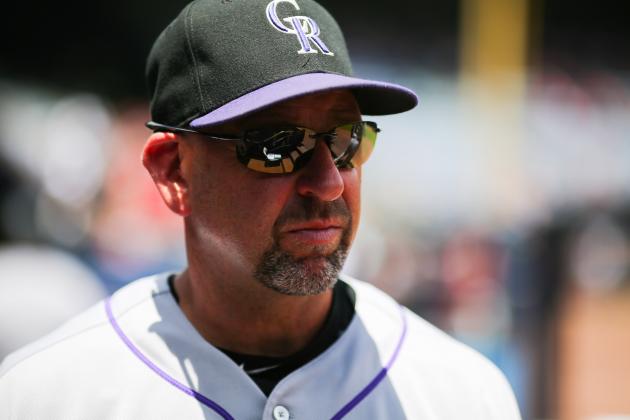 ATLANTA, GA - JULY 17: Walt Weiss #22 of the Colorado Rockies in the dugout during the game against the Atlanta Braves on July 17, 2016 at Turner Field in Atlanta, Georgia. Atlanta won 1-0. (Photo by Kevin Liles/Getty Images)