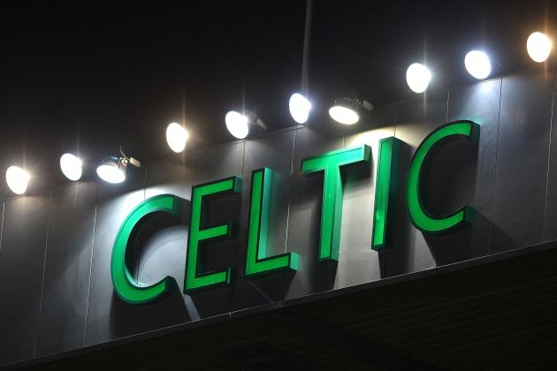 GLASGOW, SCOTLAND - SEPTEMBER 19: The floodlit sign at at Celtic Park during the UEFA Champions League group stage match between Celtic FC and SL Benfica on September 19, 2012 at Celtic Park in Glasgow, Scotland. (Photo by Mark Runnacles/EuroFootball/Getty Images)