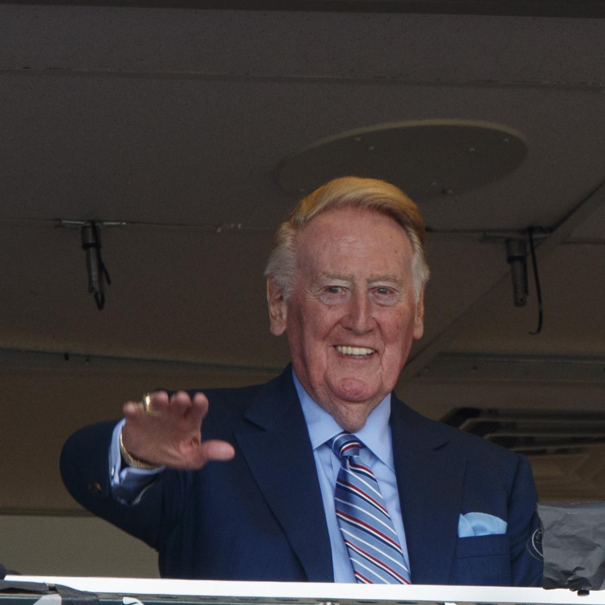 Remembering Vin Scully: Watch Scully call Kobe Bryant's first pitch