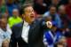 DES MOINES, IA - MARCH 17: Head coach John Calipari of the Kentucky Wildcats complains to the referee while playing against the Stony Brook Seawolves in the second half during the first round of the 2016 NCAA Men's Basketball Tournament at Wells Fargo Arena on March 17, 2016 in Des Moines, Iowa. (Photo by Kevin C. Cox/Getty Images)