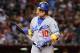 PHOENIX, AZ - SEPTEMBER 17: Justin Turner #10 of the Los Angeles Dodgers reacts after striking out during the seventh inning against the Arizona Diamondbacks at Chase Field on September 17, 2016 in Phoenix, Arizona. The Dodgers won 6 - 2. (Photo by Jennifer Stewart/Getty Images)