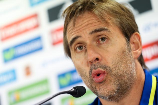 Spain's national football team head coach Julen Lopetegui gives a press conference, on August 31, 2016, in Brussels. Spain will play a friendly football match on September 1, 2016 against Belgian national football team Red Devils. / AFP / Belga / VIRGINIE LEFOUR / Belgium OUT (Photo credit should read VIRGINIE LEFOUR/AFP/Getty Images)