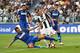 TURIN, ITALY - SEPTEMBER 10: Stephan Lichtsteiner (R) of Juventus FC is tackled by Francesco Acerbi of US Sassuolo during the Serie A match between Juventus FC and US Sassuolo at Juventus Stadium on September 10, 2016 in Turin, Italy. (Photo by Valerio Pennicino/Getty Images)