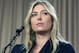 Maria Sharapova during a press conference in March 2016 to announce that she had tested positive for a banned substance.