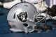 NASHVILLE, TN - SEPTEMBER 25: A helmet of the Oakland Raiders rests on the sideline during a game against the Tennessee Titansat Nissan Stadium on September 25, 2016 in Nashville, Tennessee. (Photo by Frederick Breedon/Getty Images)