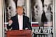Donald Trump speaks at a 2008 news conference for Affliction Entertainment.