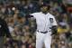 DETROIT, MI - SEPTEMBER 27: Erick Aybar #15 of the Detroit Tigers throws to first base on a grounder against the Cleveland Indians at Comerica Park on September 27, 2016 in Detroit, Michigan. (Photo by Duane Burleson/Getty Images)