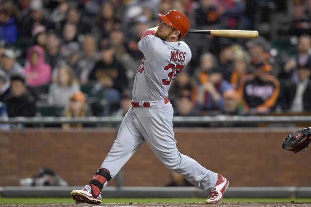 SAN FRANCISCO, CA - SEPTEMBER 15:  Brandon Moss #37 of the St. Louis Cardinals bats against the San Francisco Giants in the top of the second inning at AT&T Park on September 15, 2016 in San Francisco, California.  (Photo by Thearon W. Henderson/Getty Images)