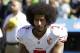 San Francisco 49ers' Colin Kaepernick kneels during the national anthem before an NFL football game against the Seattle Seahawks, Sunday, Sept. 25, 2016, in Seattle. (AP Photo/Ted S. Warren)