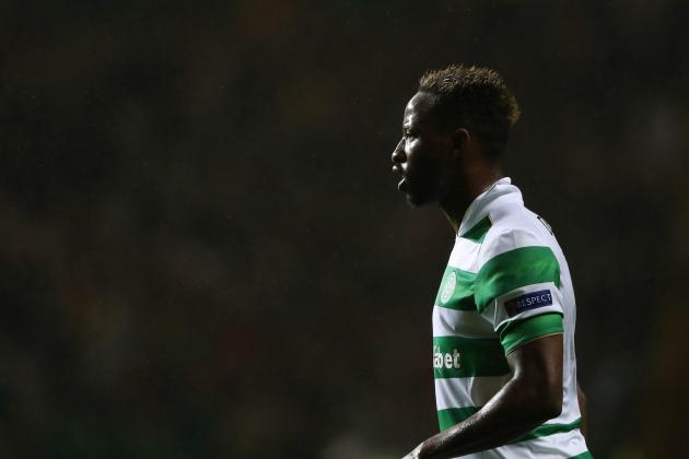 GLASGOW, SCOTLAND - SEPTEMBER 28: Moussa Dembele of Celtic during the UEFA Champions League match between Celtic and Manchester City at Celtic Park on September 28, 2016 in Glasgow, Scotland. (Photo by Matthew Ashton - AMA/Getty Images)