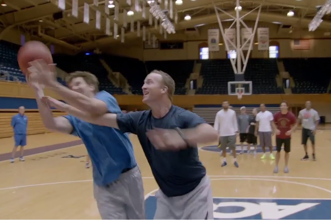 Peyton and Eli Manning Play Knockout on Duke #39 s Basketball Court News