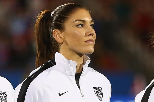 FRISCO, TX - FEBRUARY 10:  Goalkeeper Hope Solo of USA before a match against Costa Rica during the 2016 CONCACAF Women's Olympic Qualifying at Toyota Stadium on February 10, 2016 in Frisco, Texas.  (Photo by Ronald Martinez/Getty Images)