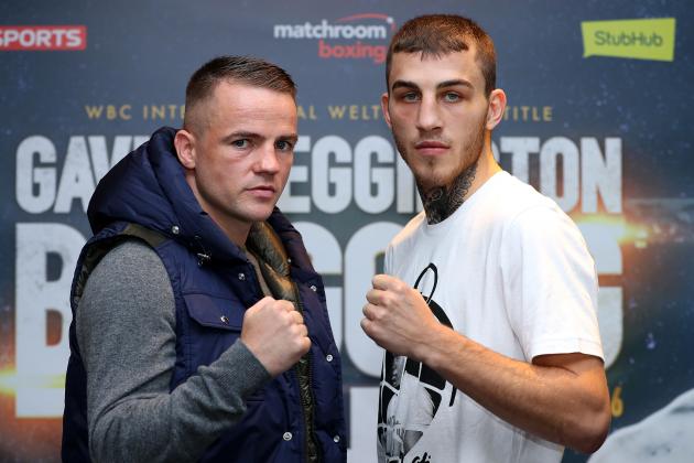 BIRMINGHAM, ENGLAND - SEPTEMBER 27:  Frankie Gavin (L) and Sam Eggington go head to head during a press conference for the 'Bragging Rights' Matchroom Boxing promotion at the Barclaycard Arena on September 27, 2016 in Birmingham, England.  (Photo by Richard Heathcote/Getty Images)